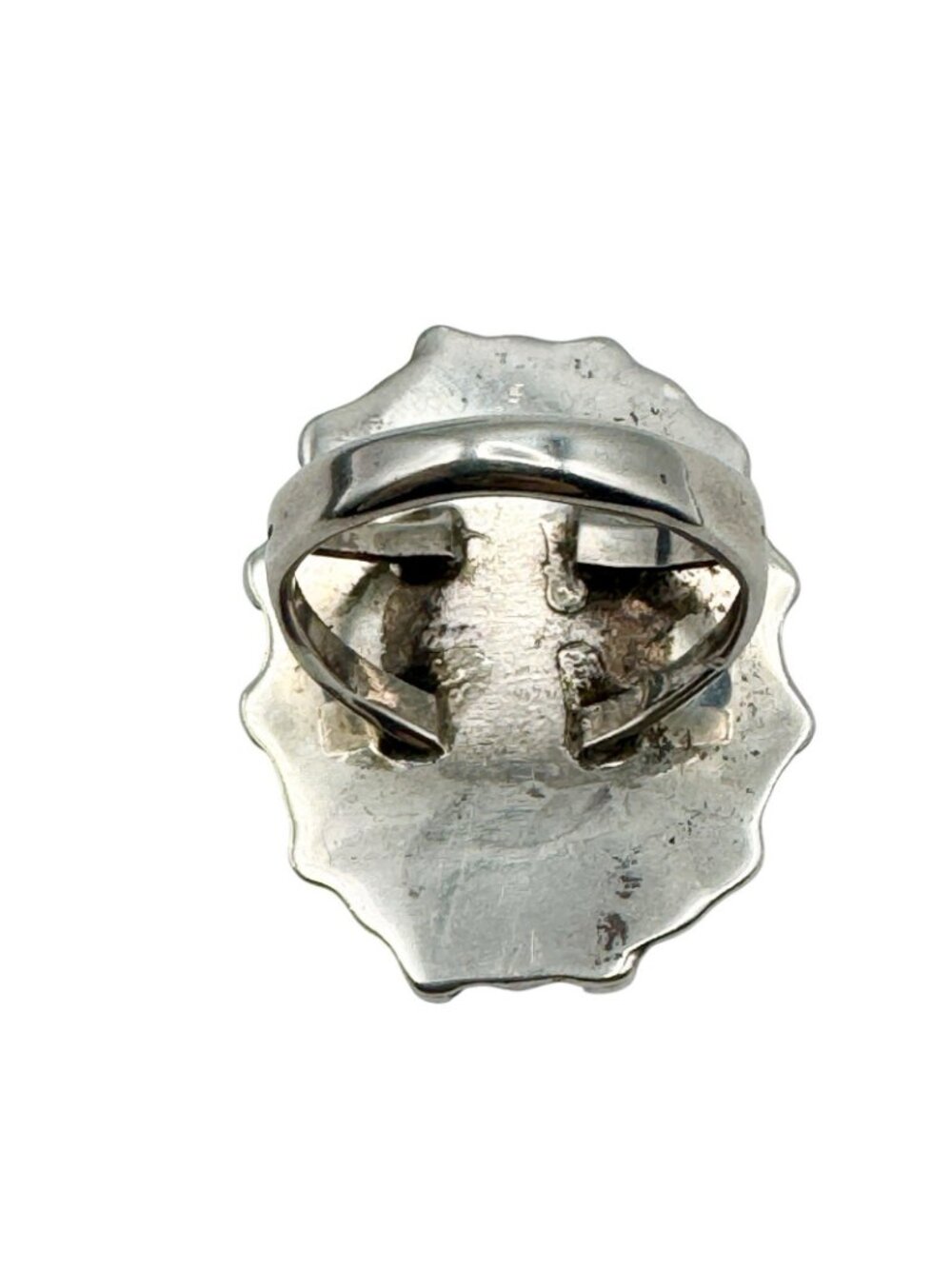Native American Petit Point Turquoise Sterling Silver Ring Size 6 - Picture 10 of 13
